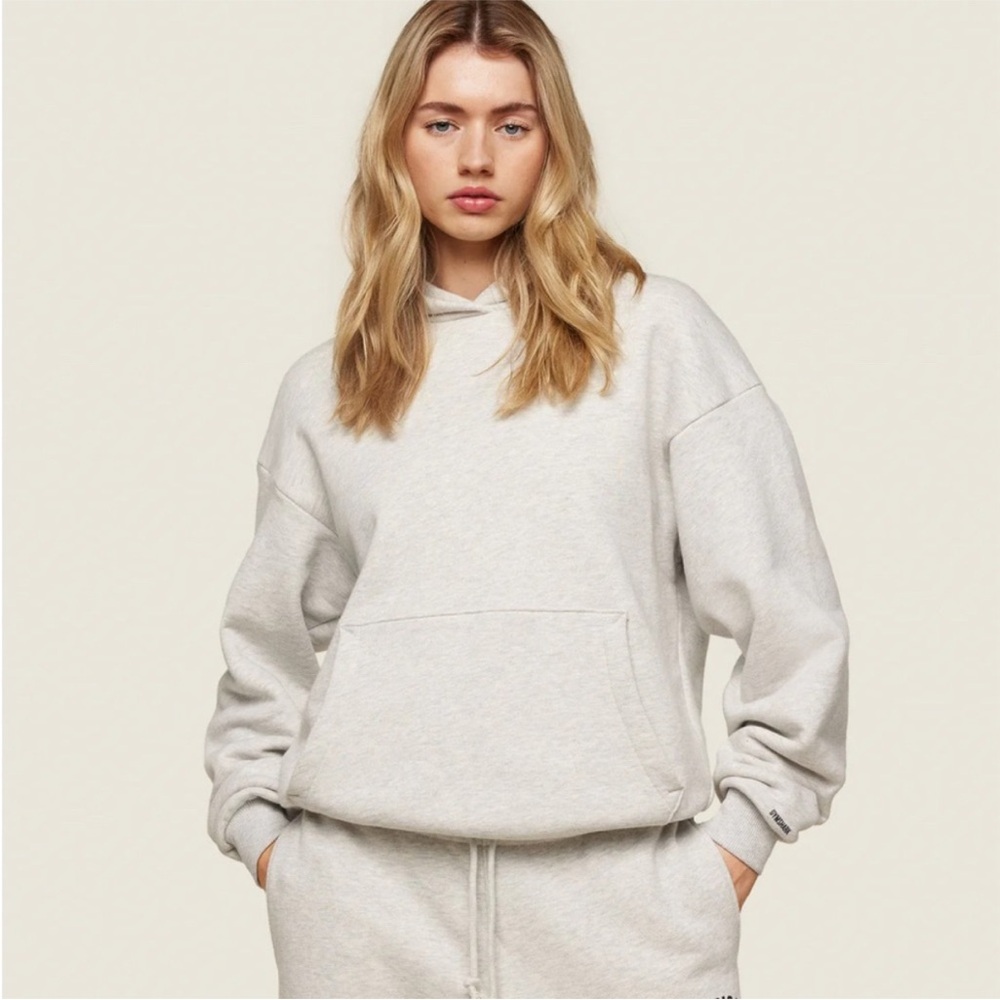 Gymshark Phsy Ed Logo Hoodie Light Gray Marl Medium